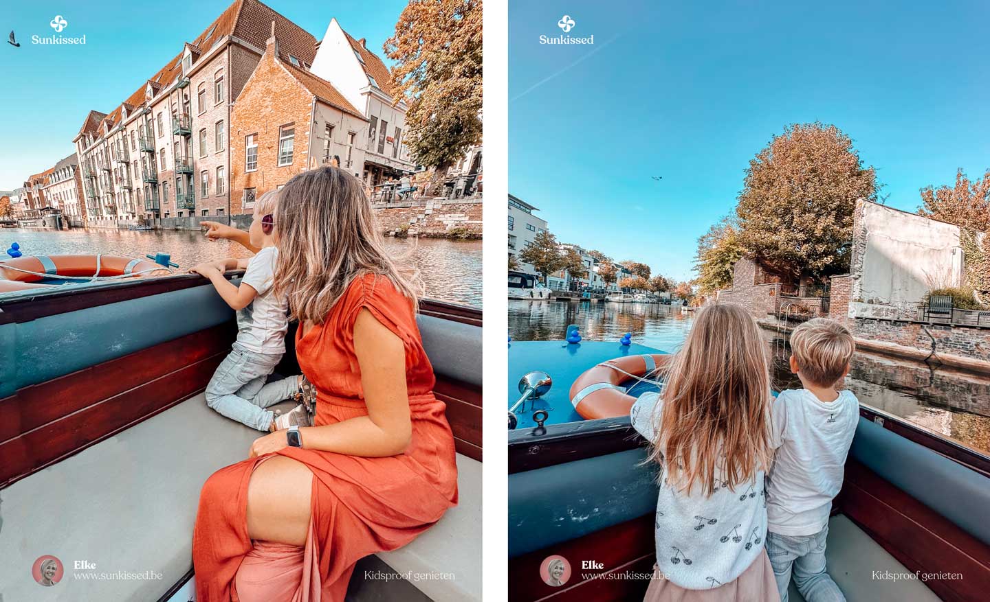 Sunkissed met de kinderen op het bootje in Mechelen